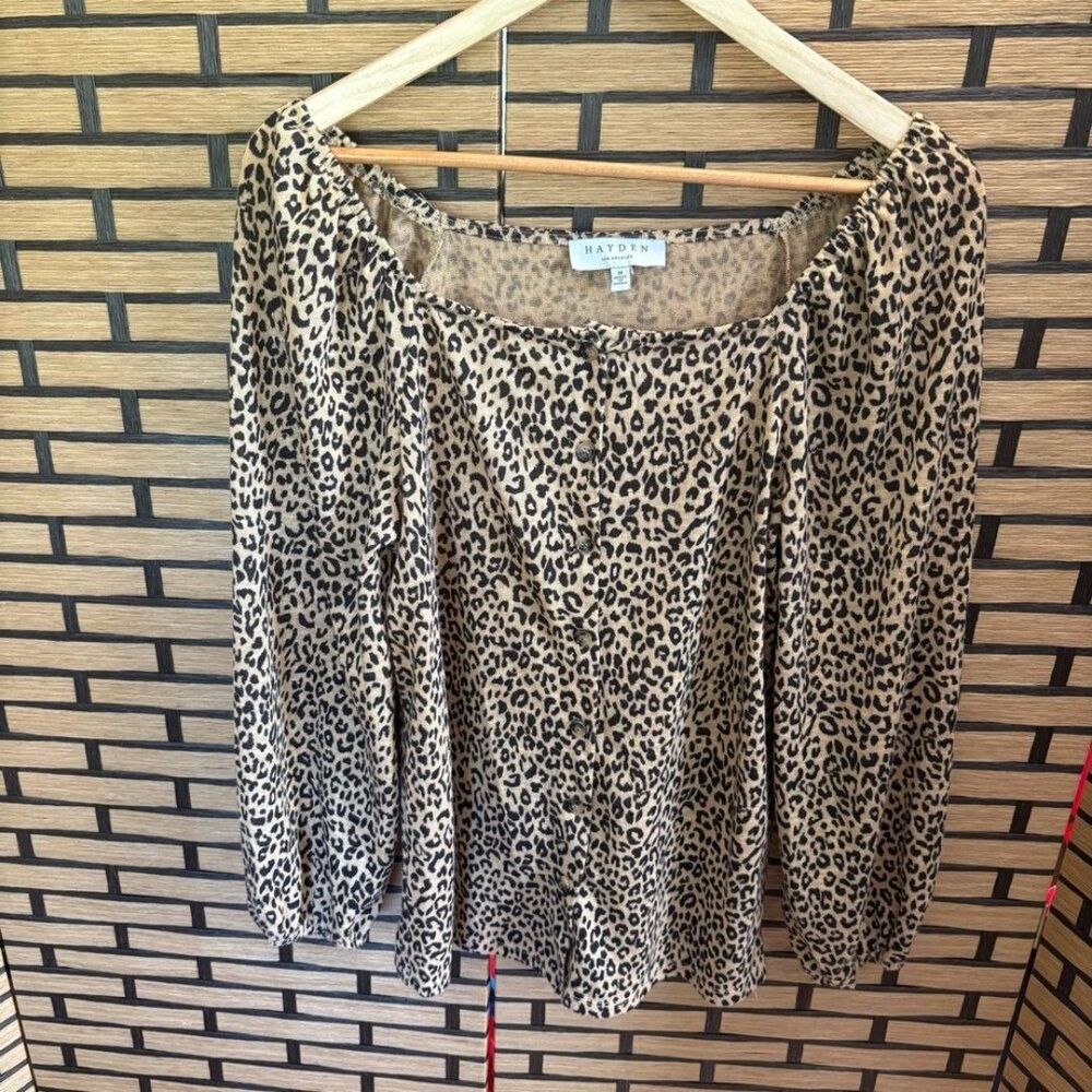 Hayden Leopard Print Blouse Size Medium